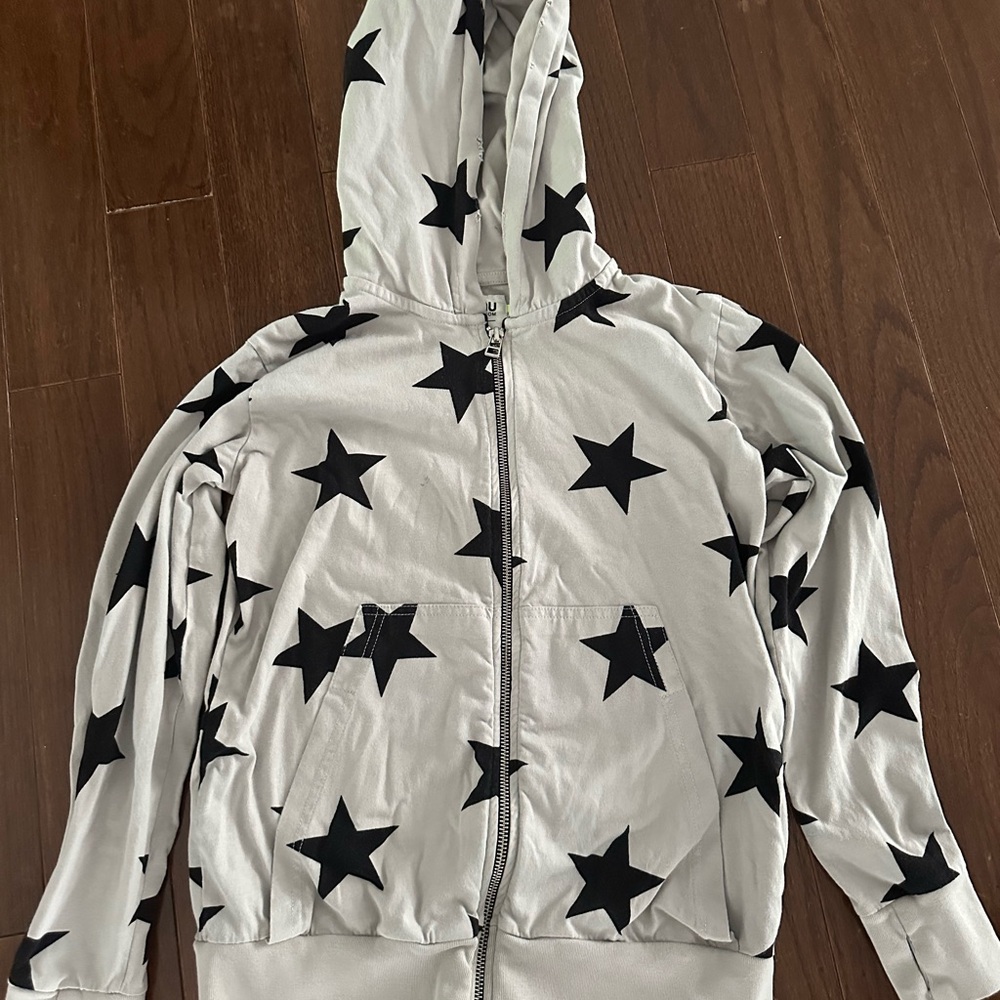 Nununu Star Print Zip-Up Hoodie